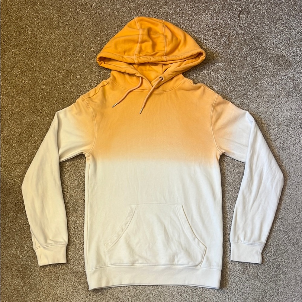 Original Use Ombre Orange and White Tie Dye Hoodie Men’s Size XS
